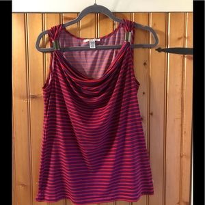 Kenneth Cole New York Striped Tank/shell Medium